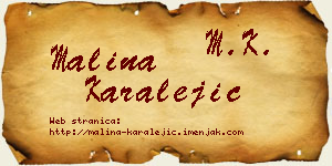 Malina Karalejić vizit kartica